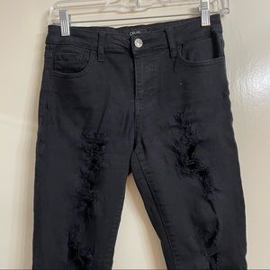 Black Distressed Ripped Up Jeans